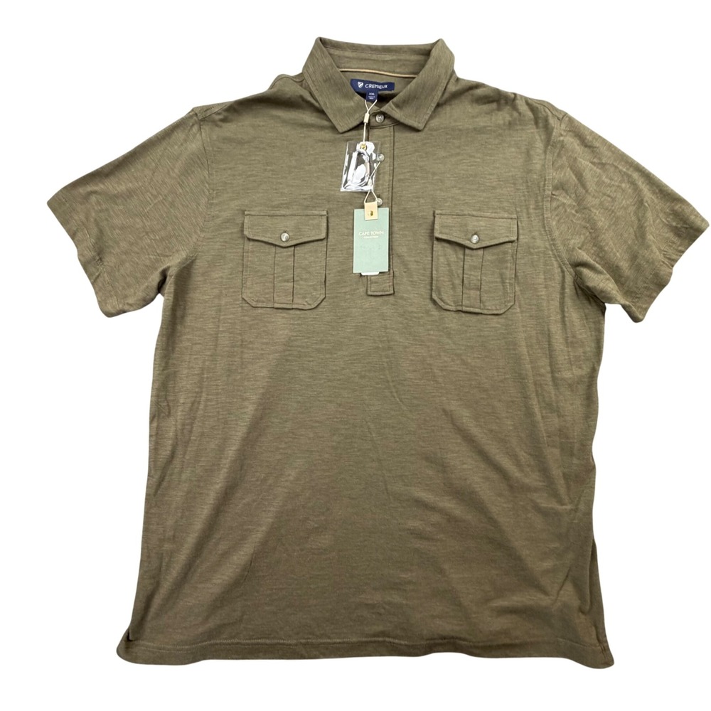 Cremieux Cape Town Collection Polo Shirt XXL Olive Green Cotton Modal NWT